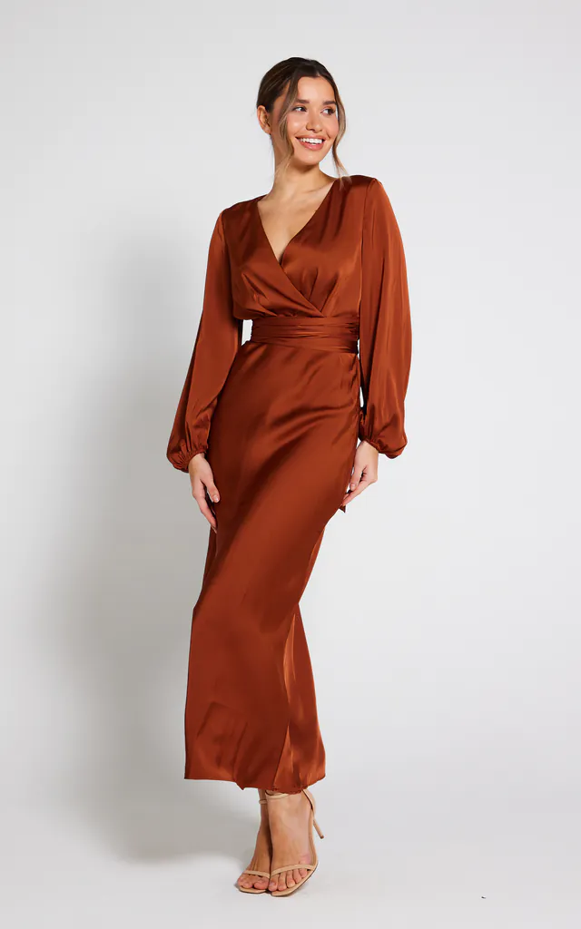 pippa satin maxi dress Pippa The Label Willow Satin Dress