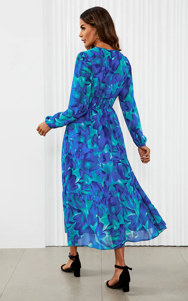 long sleeve deep v midi dress ASOS Design - Midi Dress - Women - Polyester