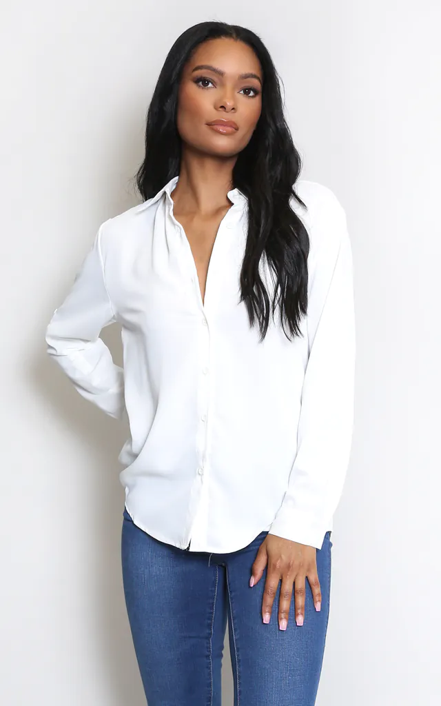 Tailored Button Front White Blouse | Dressed In Lucy | SilkFred Tailored Button Front White Blouse | Dressed In Lucy | SilkFred