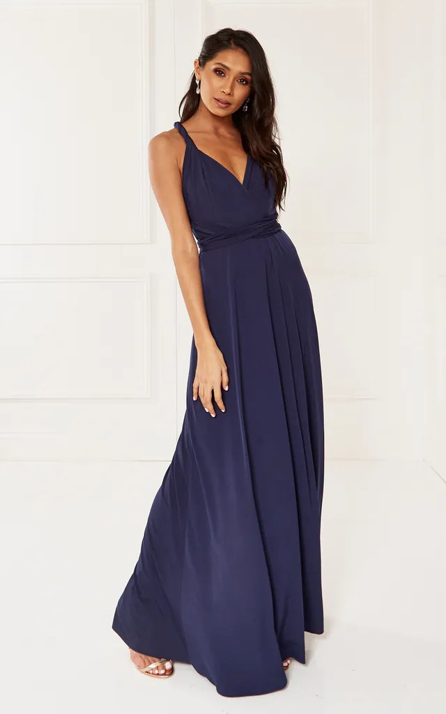 EXCLUSIVE Alexis Navy Multi Way Maxi Bridesmaid Dress | Revie London | SilkFred EXCLUSIVE Alexis Navy Multi Way Maxi Bridesmaid Dress | Revie London | SilkFred