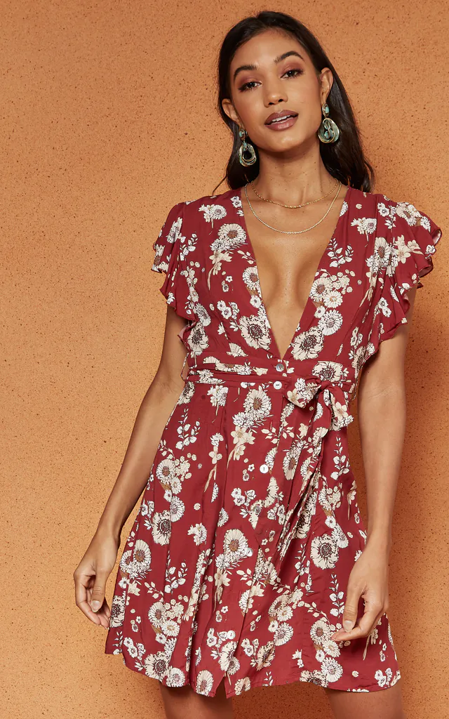 Red Floral Avalon Dress | Charlie Holiday | SilkFred Red Floral Avalon Dress | Charlie Holiday | SilkFred