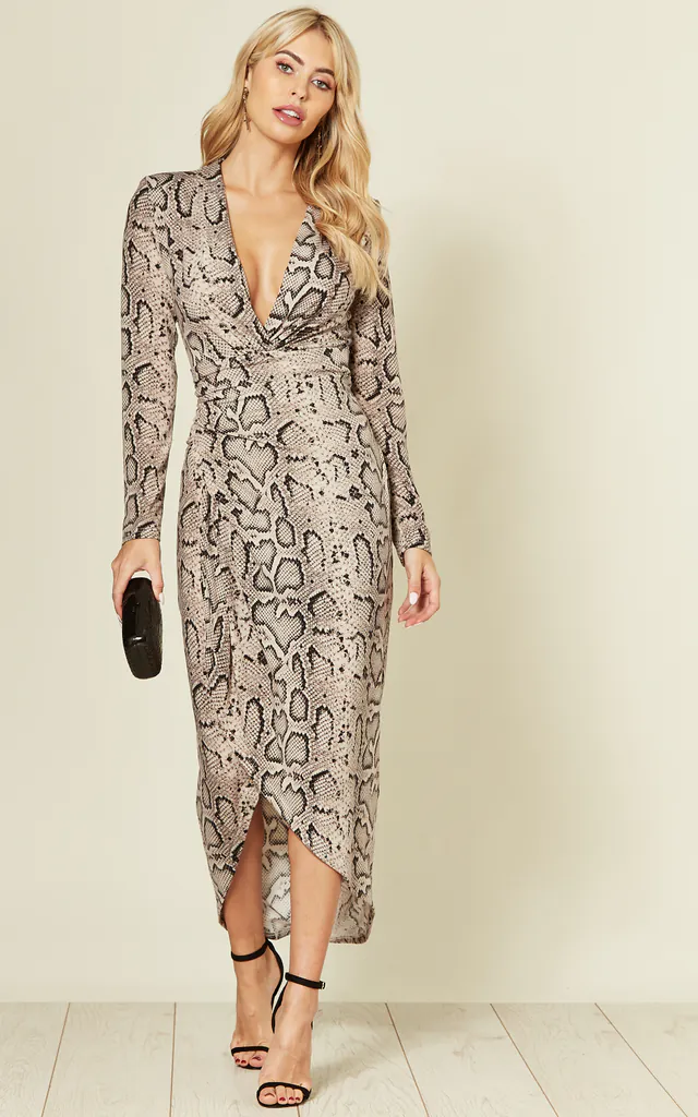 Jersey Dresses Silkfred Grey Dress Grey Snake Skin Jersey Midi Dress DIVINE GRACE SilkFred Jersey Dresses Silkfred Grey Dress Grey Snake Skin Jersey Midi Dress DIVINE GRACE SilkFred