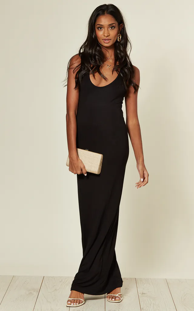 Black Racerback Maxi Dress | AFTERSHOCK LONDON | SilkFred Black Racerback Maxi Dress | AFTERSHOCK LONDON | SilkFred
