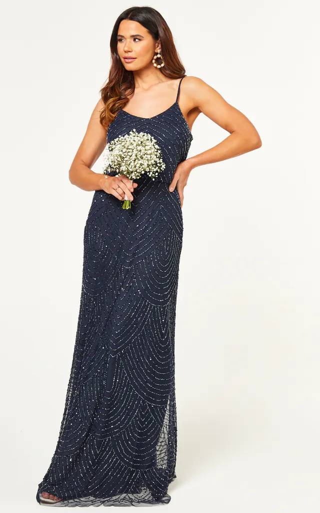 angeleye embellished maxi dress blue Angelina Linen Maxi Dress