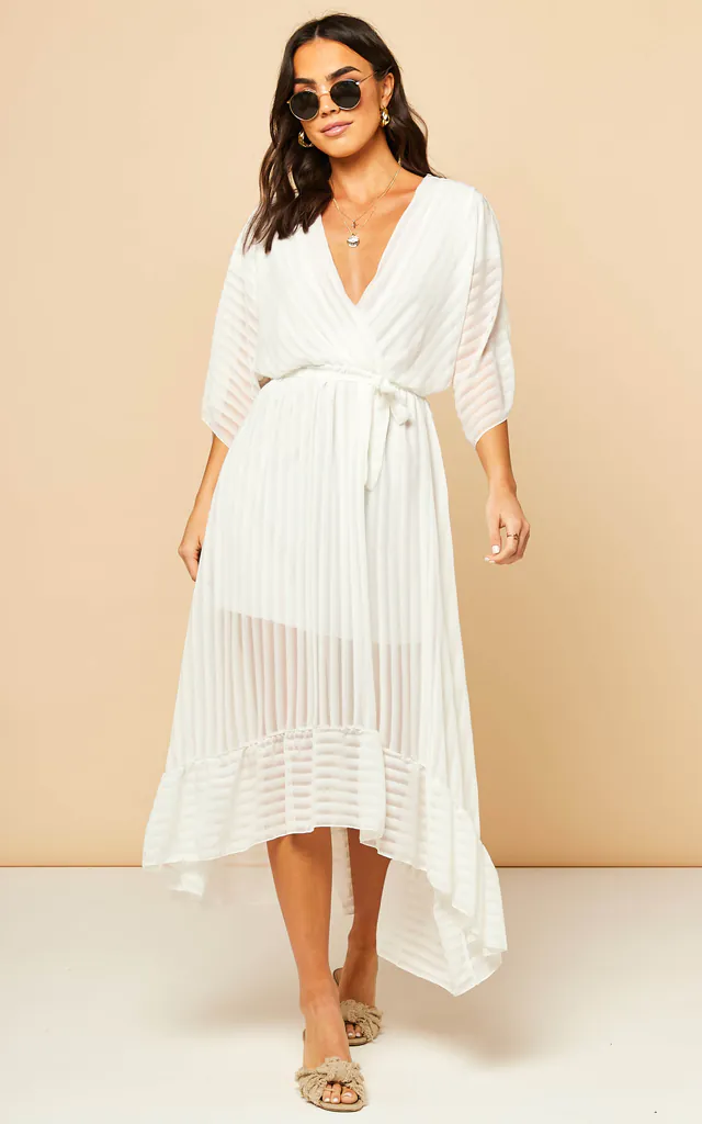Cream Plunge Maxi Dress | Bella and Blue | SilkFred Cream Plunge Maxi Dress | Bella and Blue | SilkFred