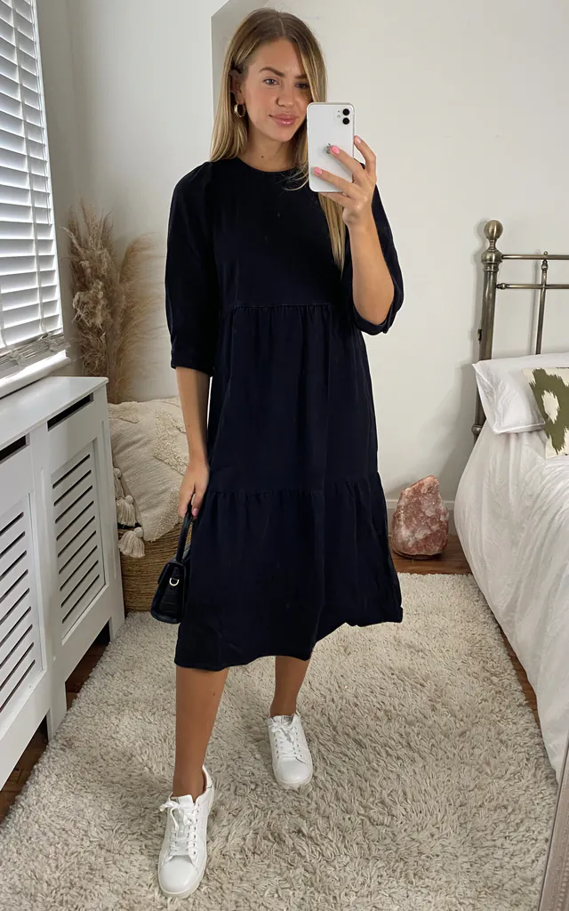 noisy may denim dress Noisy May Nisa Slim Vi534mb Short Sleeve Short Dress blue XS Woman