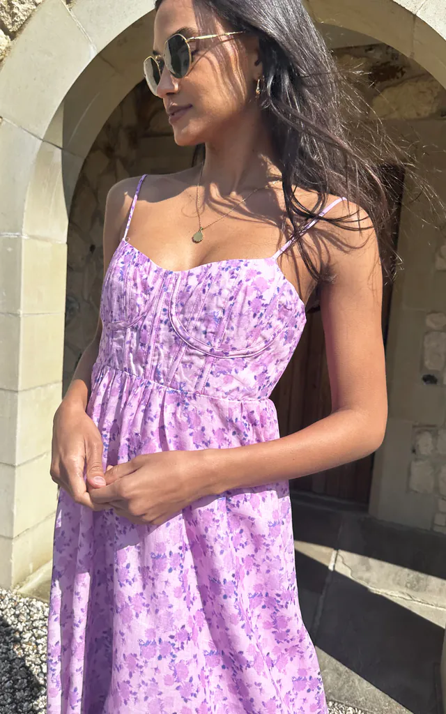 Lavender Floral Cami Midi Dress | Bardot | SilkFred Lavender Floral Cami Midi Dress | Bardot | SilkFred