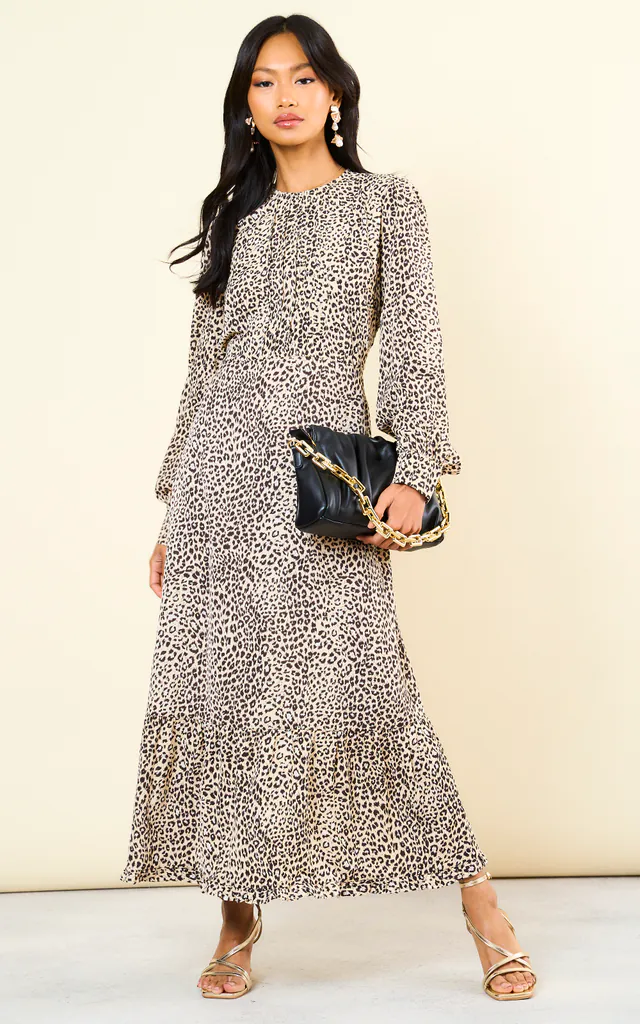 long sleeve midaxi dress Wednesday's Girl long sleeve midaxi dress in fig