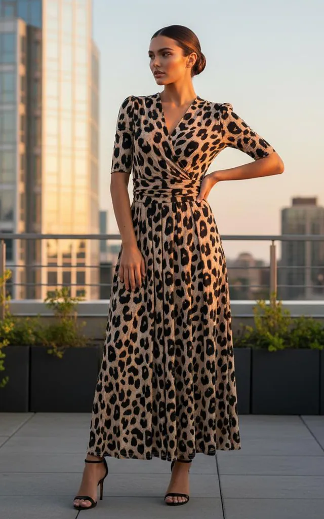 Long Animal Print Jersey Maxi Dress, Leopard Multi | JOLIE MOI | SilkFred Long Animal Print Jersey Maxi Dress, Leopard Multi | JOLIE MOI | SilkFred