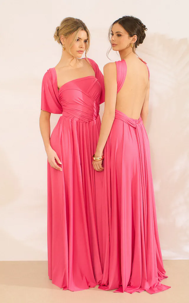 Hot Pink Multiway Bridesmaid Dress | L Closet | SilkFred Hot Pink Multiway Bridesmaid Dress | L Closet | SilkFred