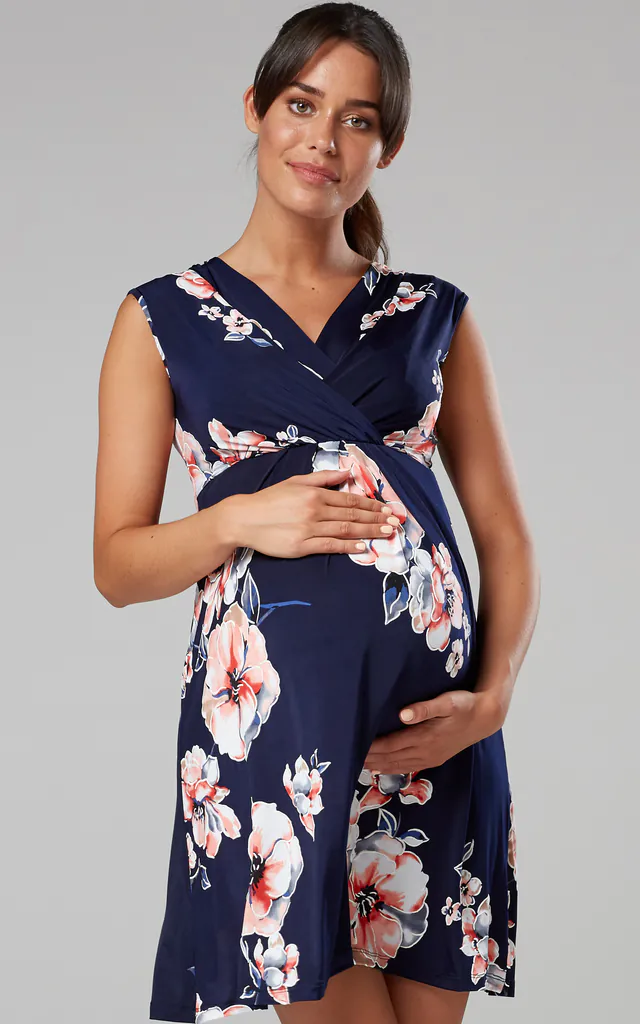 maternity skater dress Rib Knit Belted Maternity Skater Dress BURGUNDY / X-LARGE