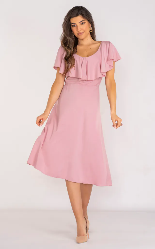 Powder Pink midi wedding guest dress | AWAMA | SilkFred Powder Pink midi wedding guest dress | AWAMA | SilkFred