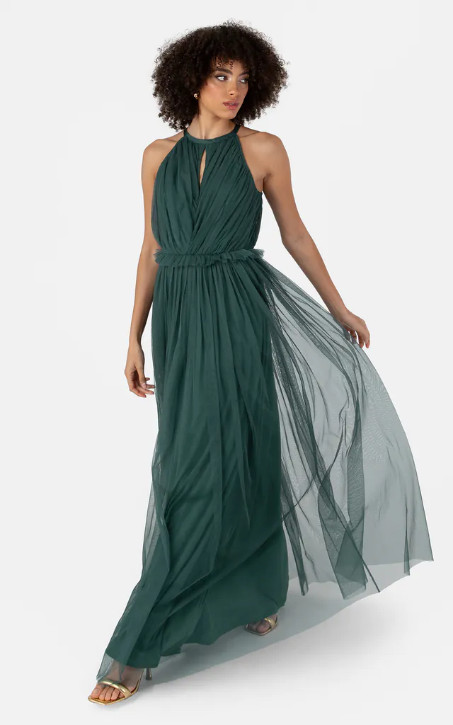 Recycled Emerald Green Keyhole Halter Neck Bridesmaid Maxi Dress | Anaya With Love | SilkFred Recycled Emerald Green Keyhole Halter Neck Bridesmaid Maxi Dress | Anaya With Love | SilkFred