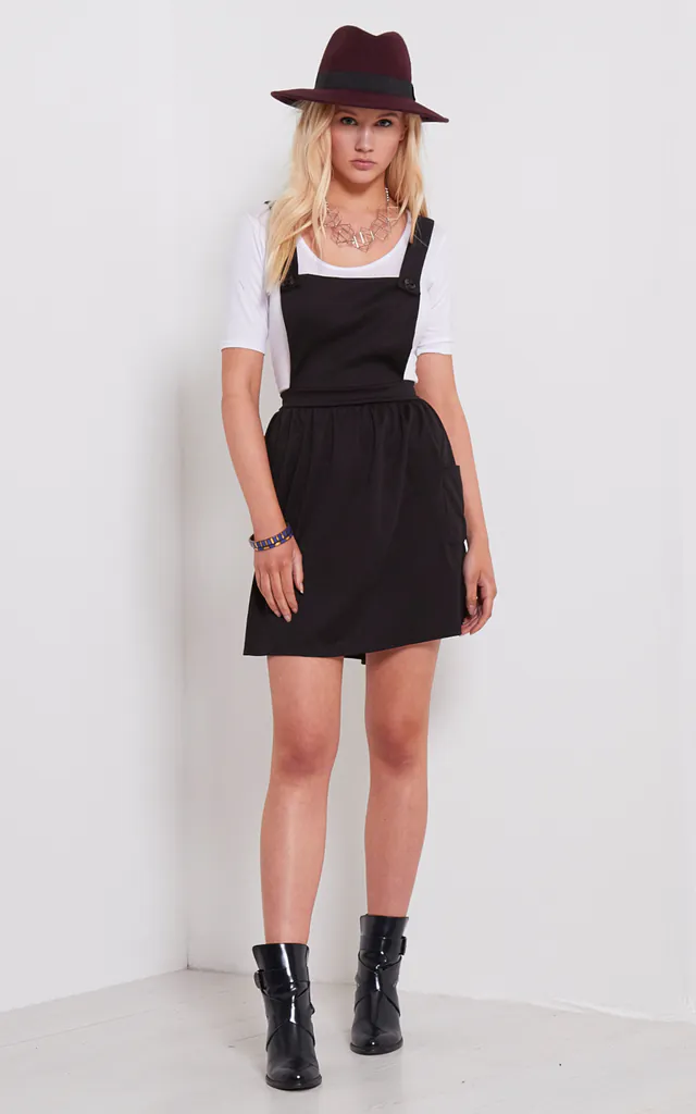 black skater pinafore dress NWT~DOLLS KILL~KILLSTAR~Black REGAN Skater PINAFORE Gothic Punk DRESS~XS~NEW!