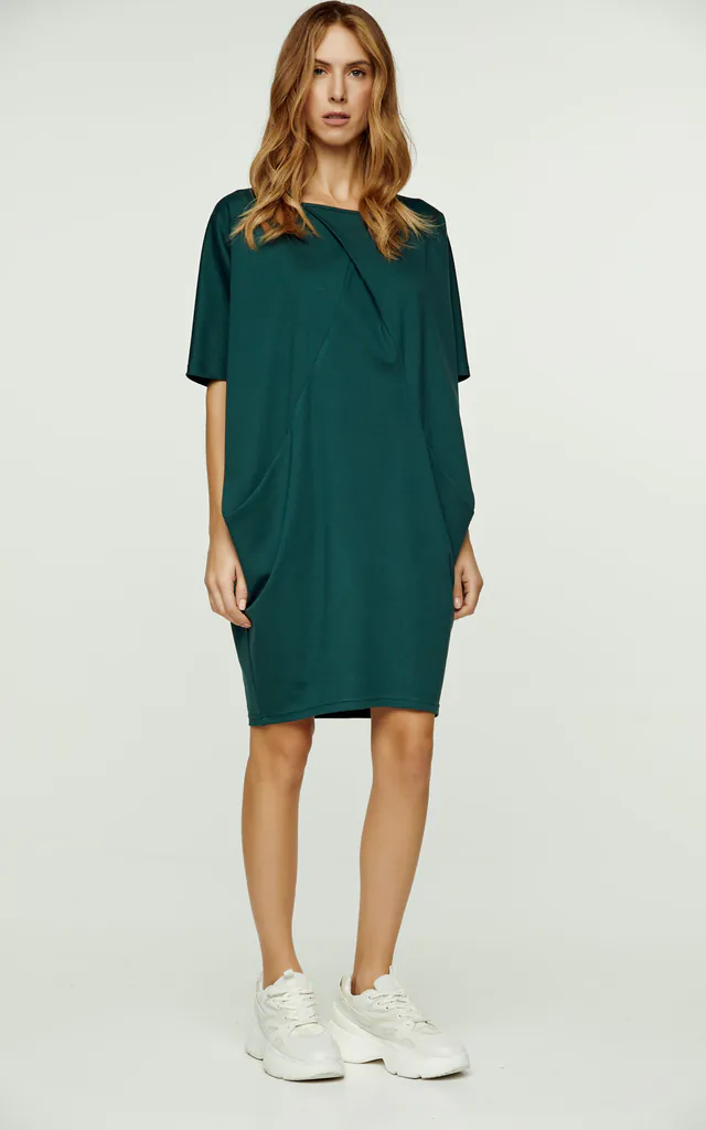 Dark Green Batwing Style Dress with Pockets | Conquista Fashion | SilkFred Dark Green Batwing Style Dress with Pockets | Conquista Fashion | SilkFred