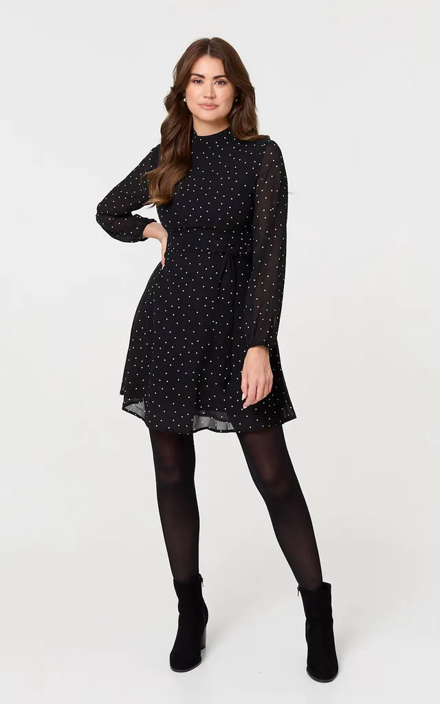 black skater dress with black tights Outfit Ideas Summer