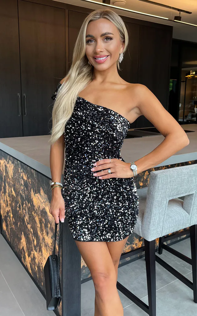 sequin choker mini dress Jessica Bara Mikasa Sequin Choker Mini Dress