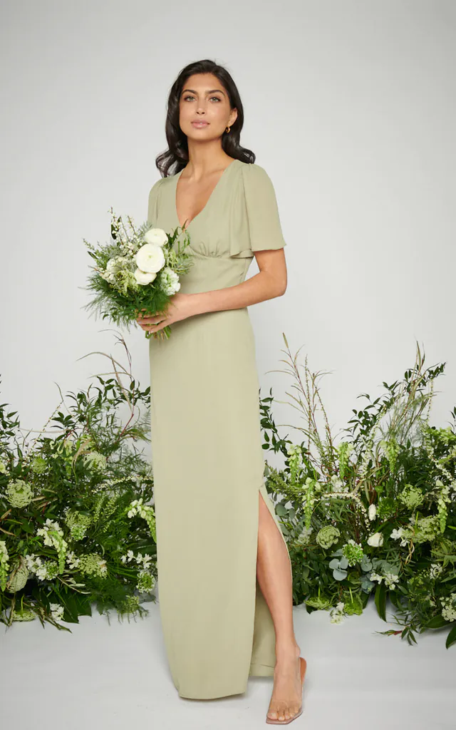 silkfred bridesmaid dress Esmee Wrap Maxi Bridesmaid Dress - Matte Emerald | Pretty Lavish