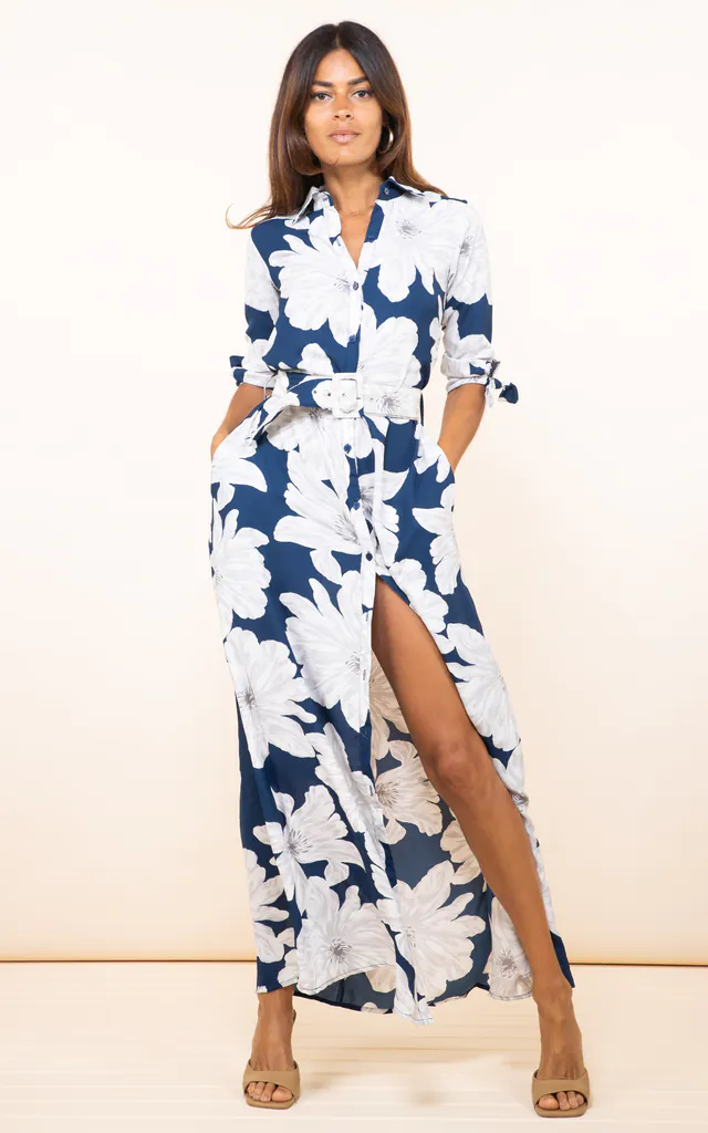 Dove Dress in Navy Bloom | Dancing Leopard | SilkFred Dove Dress in Navy Bloom | Dancing Leopard | SilkFred