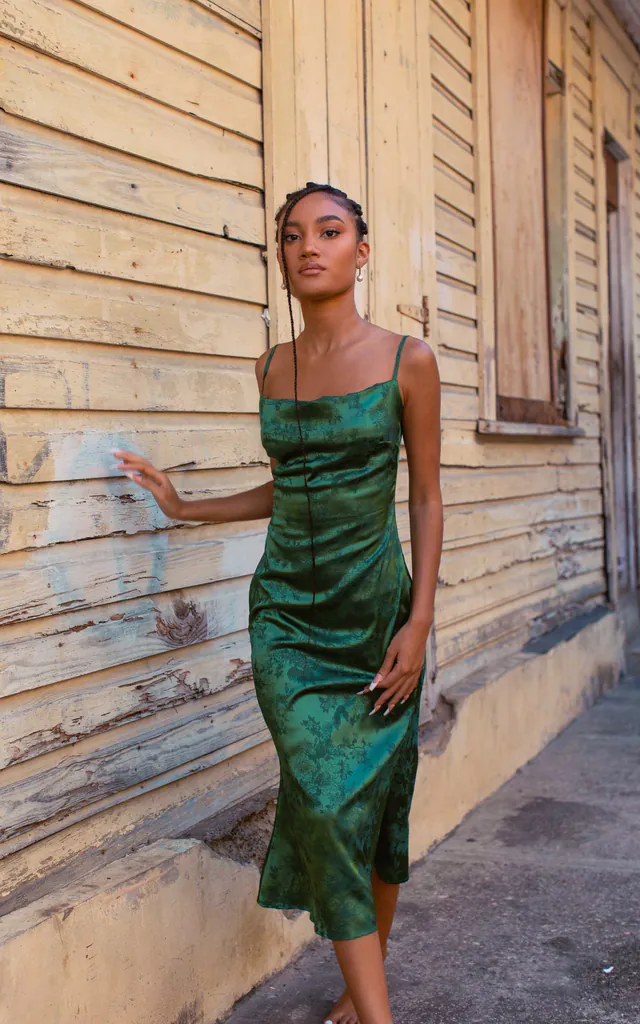 Kingston Emerald Green Cami Midi Dress | SheOdessa | SilkFred Kingston Emerald Green Cami Midi Dress | SheOdessa | SilkFred