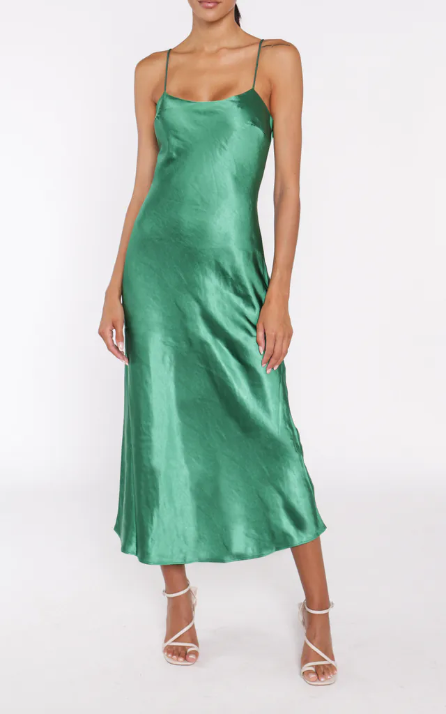 Delphine Emerald Green Midi Slip Dress | True Decadence | SilkFred Delphine Emerald Green Midi Slip Dress | True Decadence | SilkFred