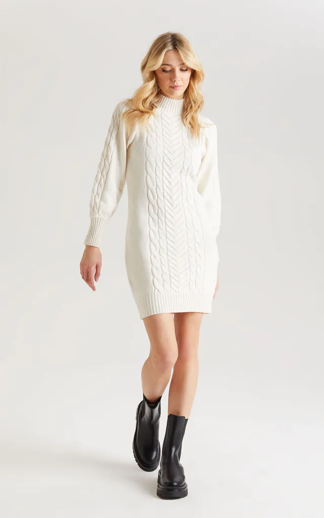 Cream Cable Knit Dress | Urban Bliss | SilkFred Cream Cable Knit Dress | Urban Bliss | SilkFred