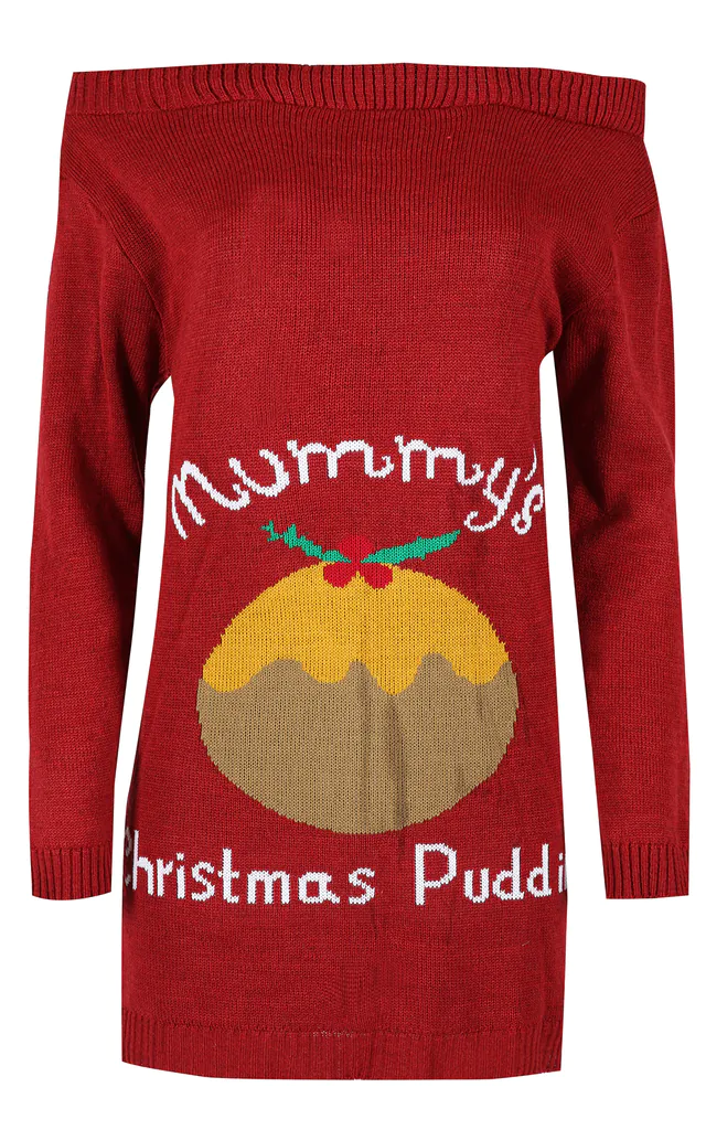 maternity christmas jumper dress Cosy turtleneck dress for woman, Maternity period dress, Christmas dress for pregnant woman, Hand knitted merino jumper dress in red