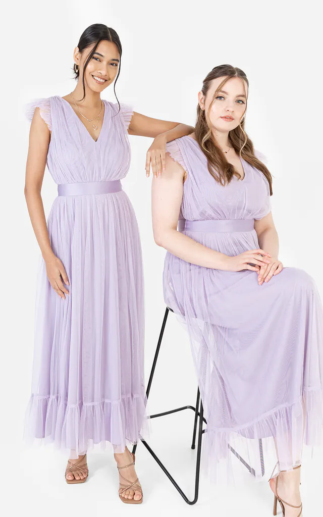 Recycled Bridesmaid Dusty Lilac Midaxi Dress With Sash Belt | Anaya With Love | SilkFred Recycled Bridesmaid Dusty Lilac Midaxi Dress With Sash Belt | Anaya With Love | SilkFred