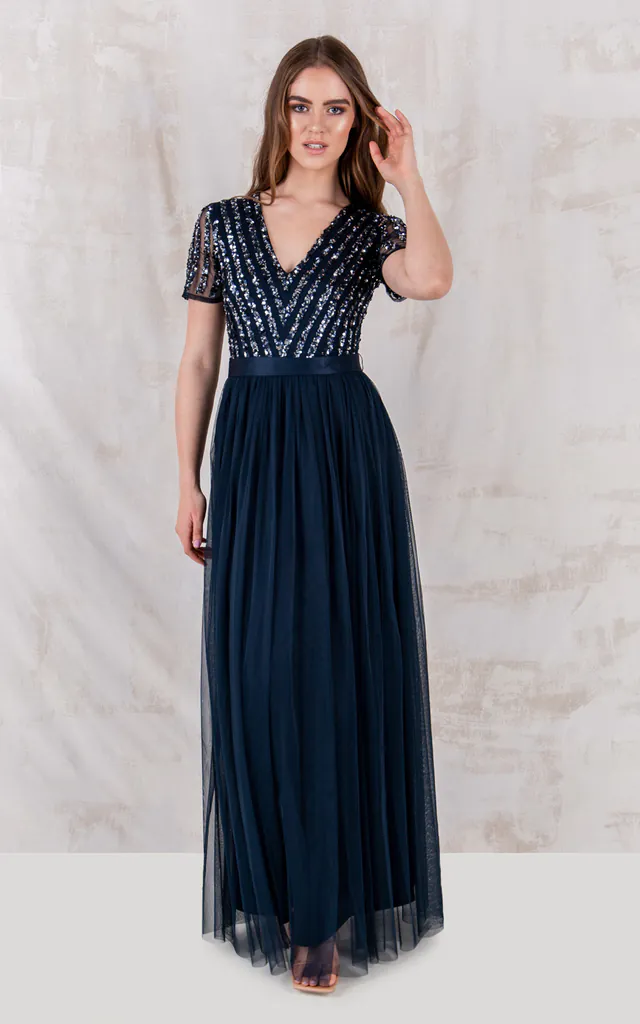 embellished bridesmaid maxi dress ASOS DESIGN Bridesmaid cami embellished maxi dress with embroidery in rose