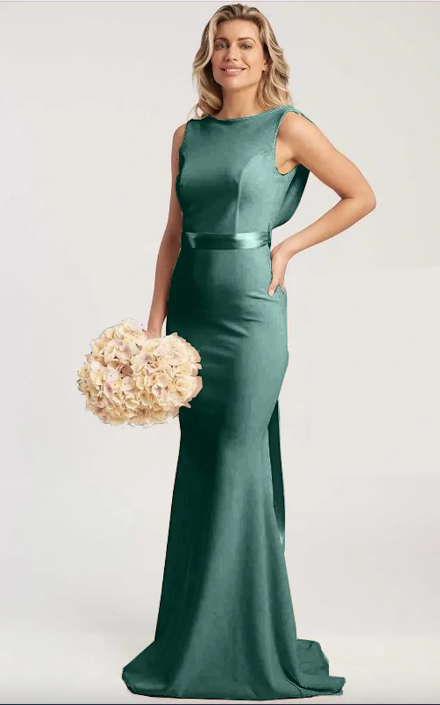Eris Bridesmaid Maxi Fishtail Dress in Emerald Green | Saint A | SilkFred Eris Bridesmaid Maxi Fishtail Dress in Emerald Green | Saint A | SilkFred