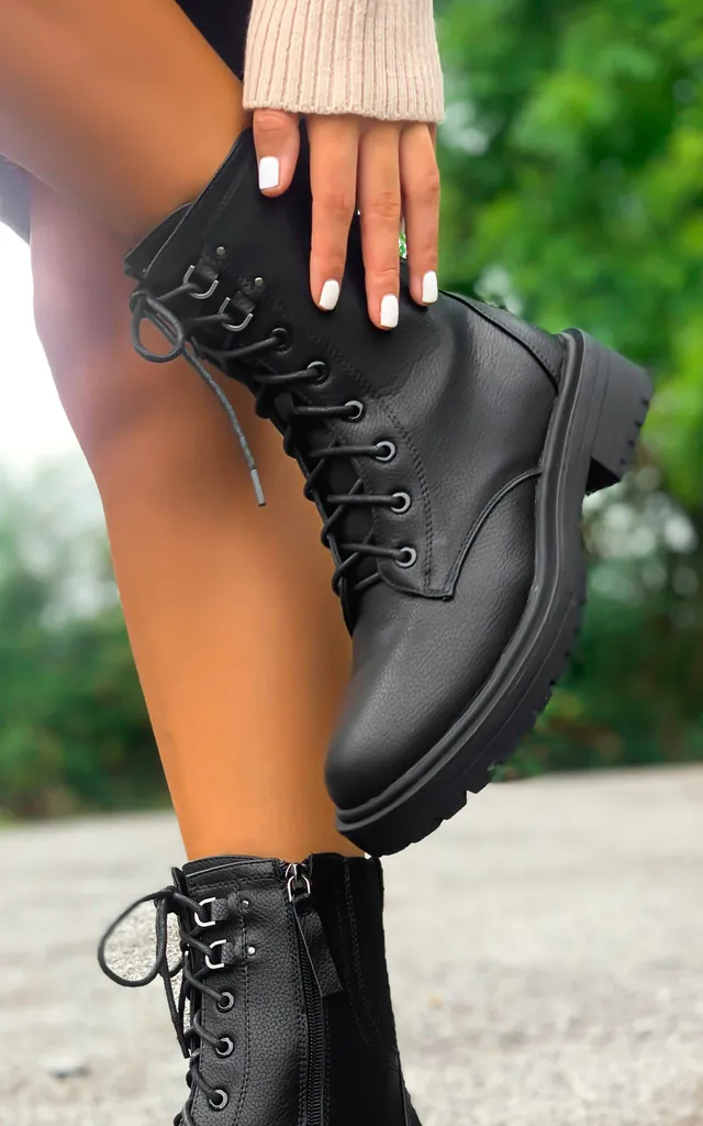 Betty black lace up ankle boot | Ella shoes | SilkFred Betty black lace up ankle boot | Ella shoes | SilkFred