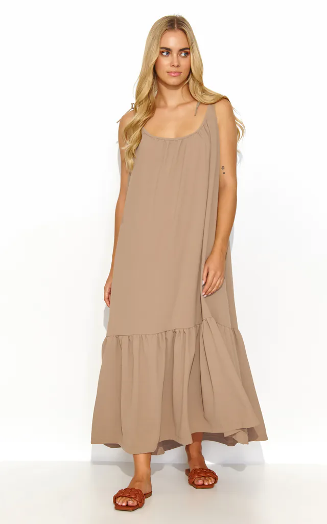 Summer maxi dress in Dark Beige | Makadamia | SilkFred Summer maxi dress in Dark Beige | Makadamia | SilkFred